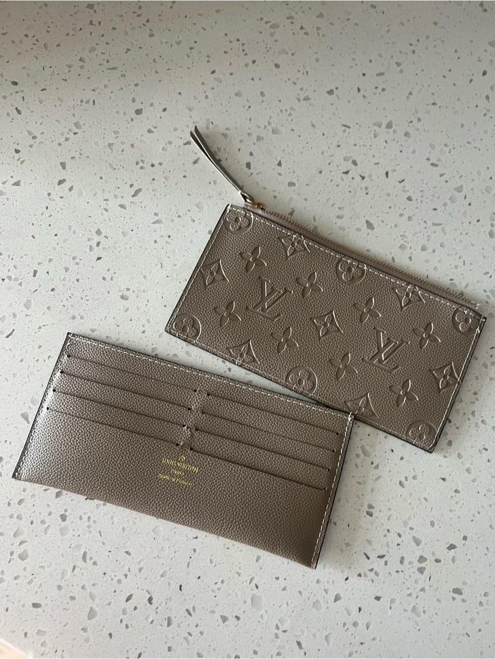 Louis Vuitton Metallic Taupe Monogram CARD holder ONLY